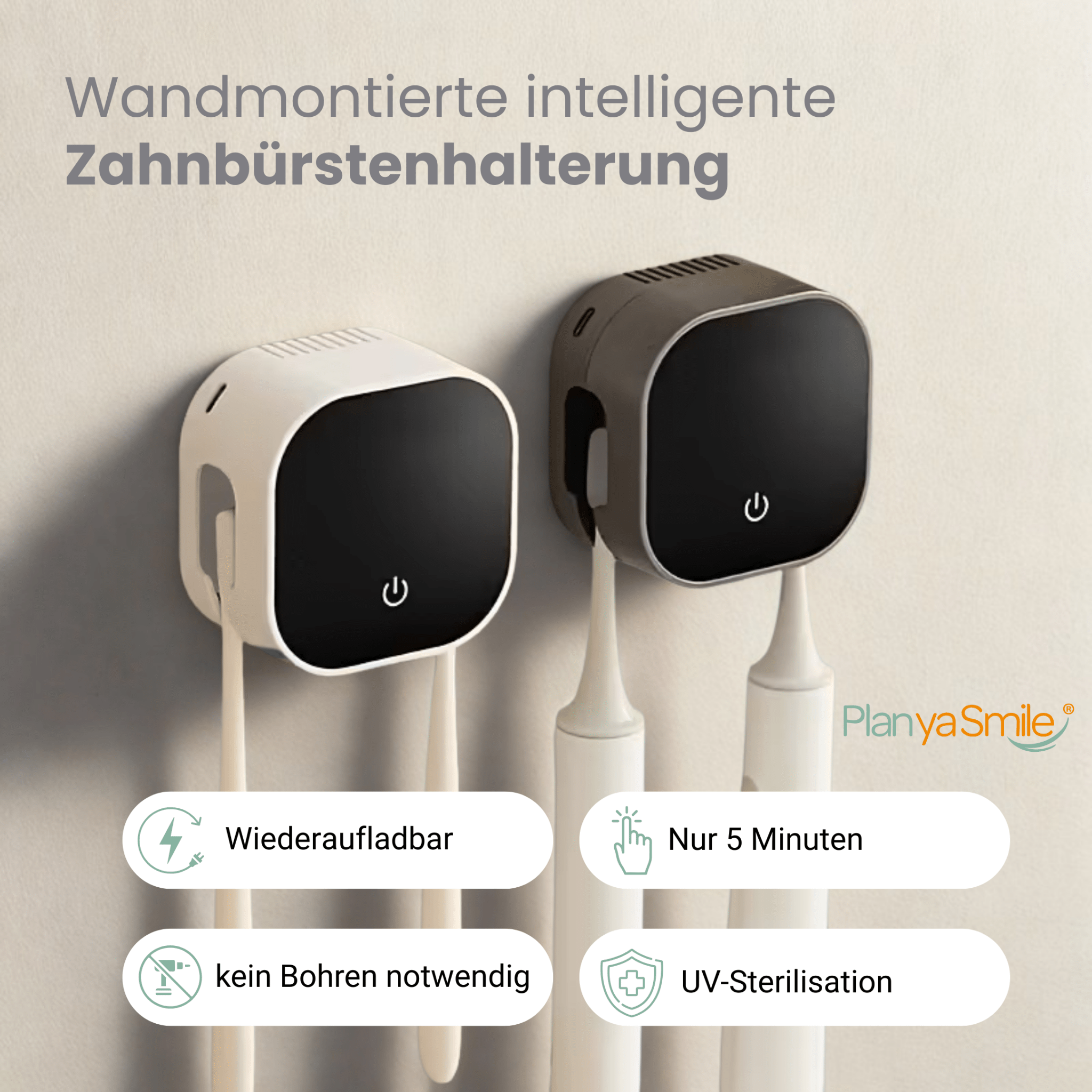 Wandmontierte intelligente Zahnbürstenhalterung